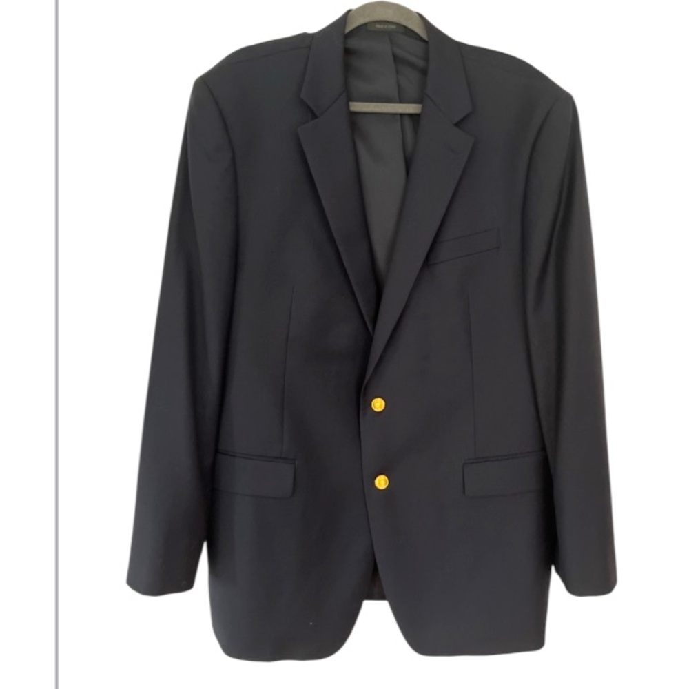 Lauren Ralph Lauren Gold Button Navy Blue Blazer Sz 44L